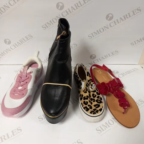 APPROXIMATELY 9 PAIRS OF ASSORTED FOOTWEAR TO INCLUDE; DUNE, VANS AND MOTIF