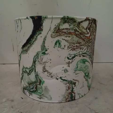 COTTON DRUM MARBLE EFFECT LAMPSHADE