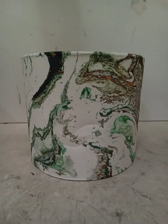 COTTON DRUM MARBLE EFFECT LAMPSHADE