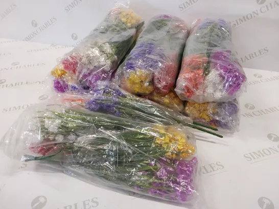 8 PACKS OF BRAND NEW ARTIFICIAL FLOWER BUNDLES