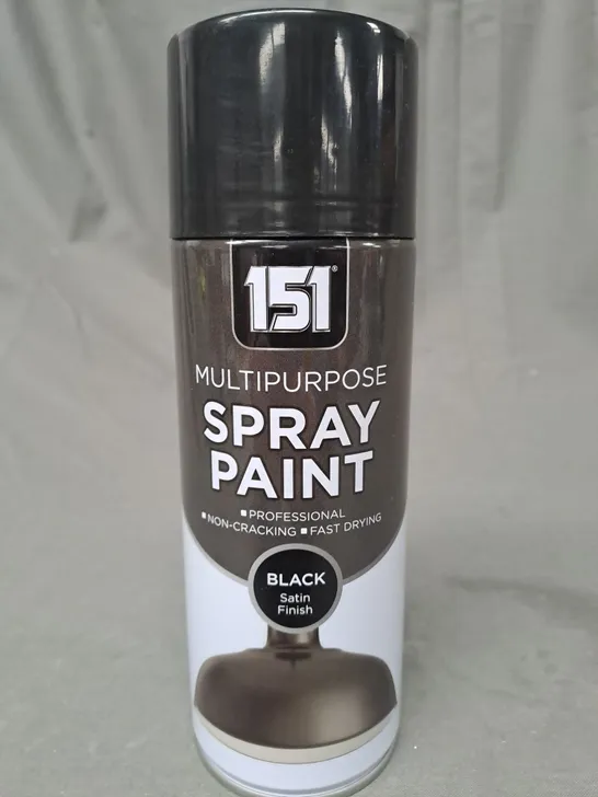 LOT OF 3 151 MULTIPURPOSE SPRAY PAINT CANS IN BLACK (400ML) - COLLECTION ONLY