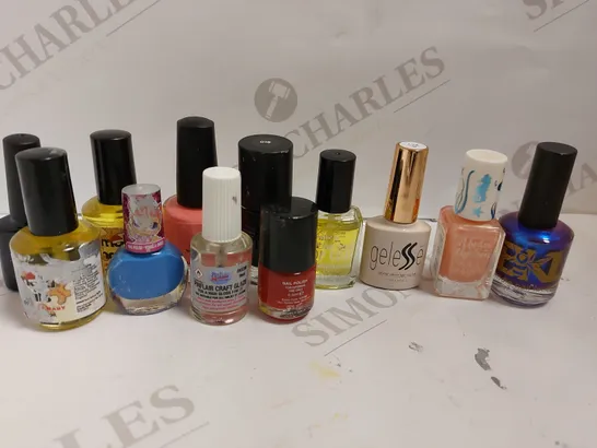 BOX OF APPROX 20 ITEMS TO INCLUDE GELESSE NAIL POLISH, JESSICA NAIL COLOUR AND FINISHING TOUCH TOP COAT