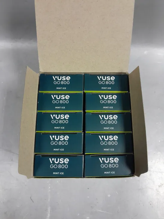 10 X BOXED VUSE GO 800 DISPOSABLE VAPES - MINT ICE 