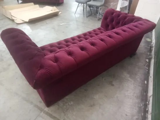 3 SEATER SOFA - WINE RED FABRIC 