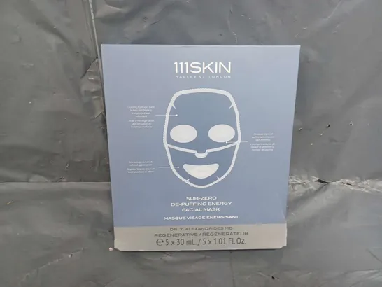 BOXED 111SKIN SUB-ZERO DE-PUFFING ENERGY FACIAL MASK (5x30ml)