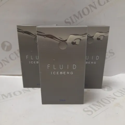 LOT OF 3 X 50ML FLUID ICEBERG MAN EAU DE TOILETTE