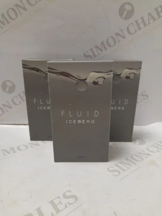 LOT OF 3 X 50ML FLUID ICEBERG MAN EAU DE TOILETTE