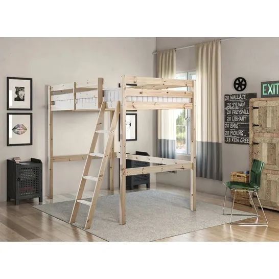 BOXED OLIVIA HIGH SLEEPER HEAVY DUTY PINE BINK BED (2 BOXES)