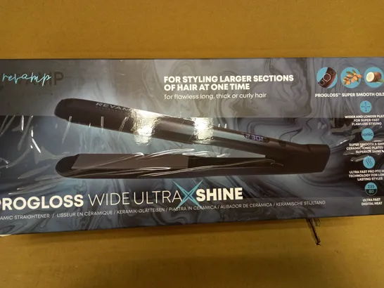 REVAMP PROGLOSS WIDE ULTRA X SHINE CERAMIC HAIR STRAIGHTENER