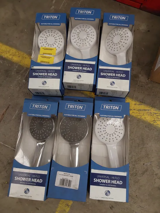 SIX BOXED TRITON UNIVERSAL SHOWER HEADS