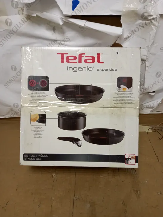 TEFAL INGENIO EXPERTISE SAUCEPAN SET, 4 PIECES, STACKABLE, REMOVABLE HANDLE NON-STICK, INDUCTION