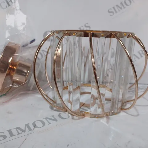 BOXED UNBRANDED CEILING LIGHT IN ROSE GOLD EFFECT W. CRYSTAL DETAIL