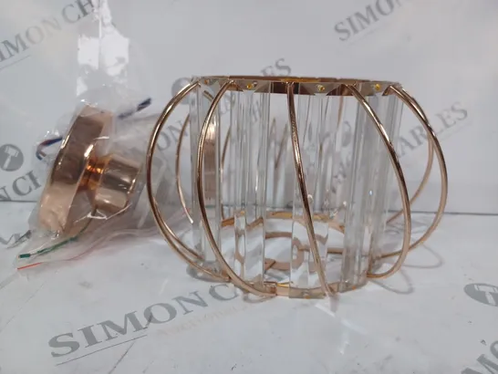 BOXED UNBRANDED CEILING LIGHT IN ROSE GOLD EFFECT W. CRYSTAL DETAIL