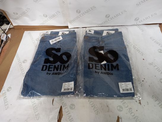 BOX OF APPROXIMATELY 2 DENIM 32W JEANS BY AWDIS MID BLUE 