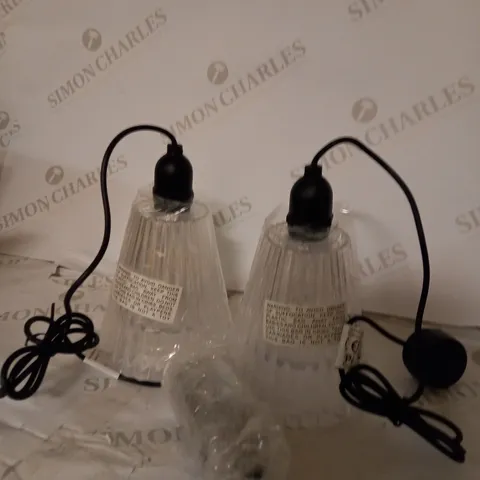 BUNDLEBERRY BY AMANDA HOLDEN SET OF 2 INDOOR OUTDOOR LIGHTS WITH FLUTED SHADE