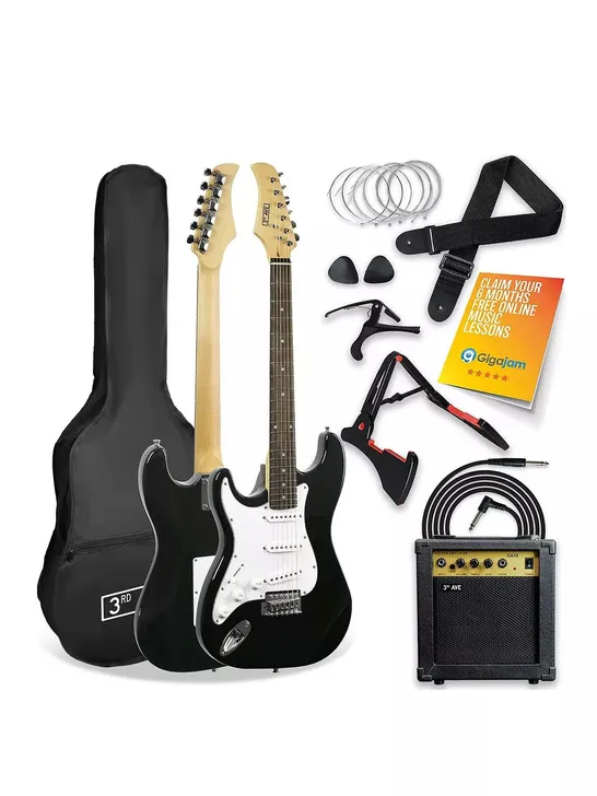 3RD AVENUE FULL SIZE 4/4 ELECTRIC GUITAR STARTER PACK - LEFT HANDED BLACK