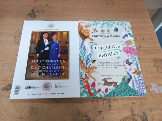 2 OFFICIAL SOUVENIR PROGRAMMES FOR THE CORONATION OF HIS MAJESTY KING CHARLES III AD HER MAJESTY QUEEN CAMILLA