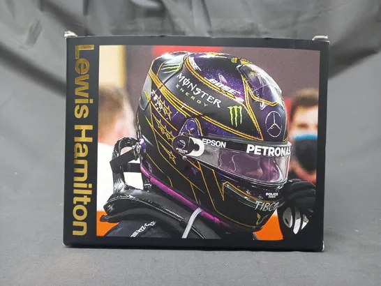 BOXED MERCEDES AMG PETRONAS FORMULA 1 TEAM 1:2 SCALE COLLECTIBLE LEWIS HAMILTON SPECIAL EDITION HELMET