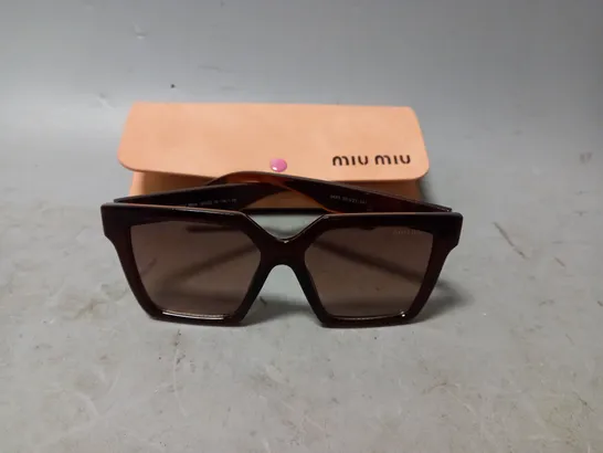 BOXED MIU MIU SQUARE BROWN SUNGLASSES 