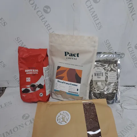 TOTE OF ASSORTED COFFEE AND TEA COMING IN DIFFERENT BRANDS AND FLAVOURS 