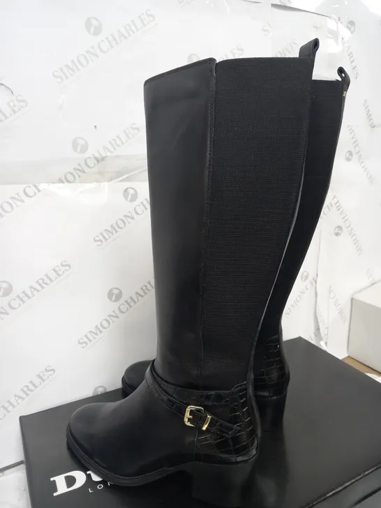 DUNE TILDING BOOT BLACK LEATHER SIZE 5.5 - BOXED 