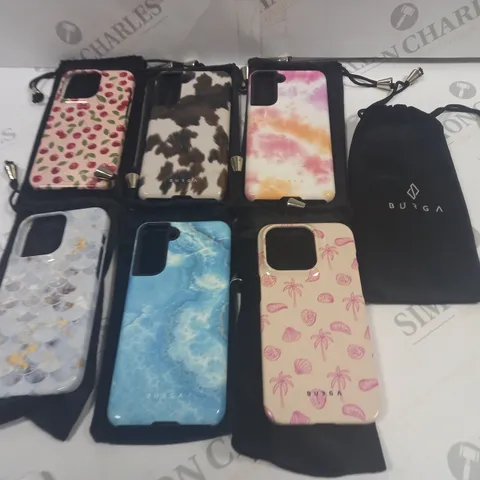 LOT OF 7 ASSORTED BURGA PHONE CASES