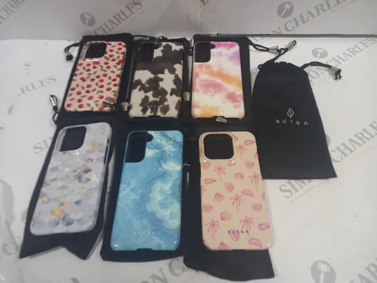 LOT OF 7 ASSORTED BURGA PHONE CASES