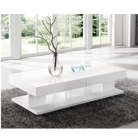 BOXED VERONA STORAGE COFFEE TABLE IN HIGH GLOSS WHITE (1 BOX)