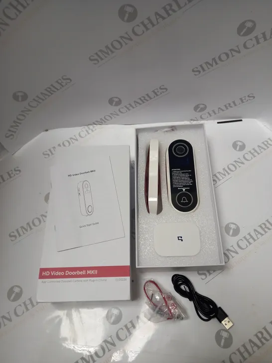 BOXED SOLON SECURITY HD VIDEO DOORBELL WITH FITTINGS, CABLES AND INSTRUCTIONS