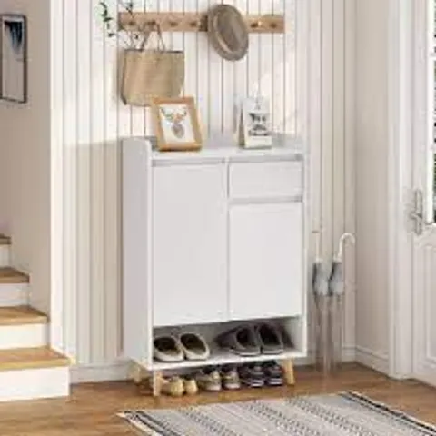 BOXED HARLOW SHOE CABINET WHITE
