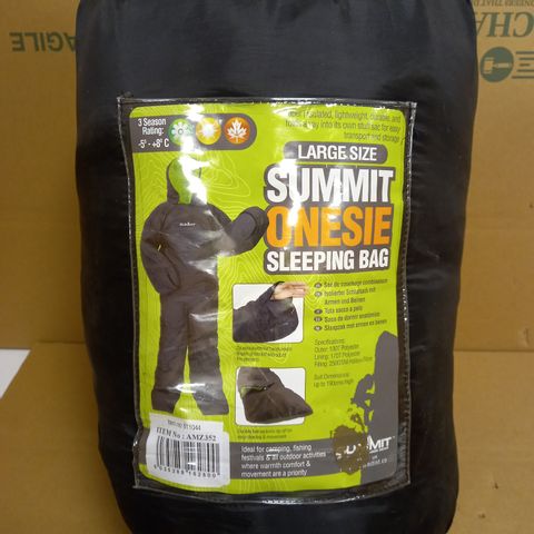 SUMMIT BLACK ONESIE SLEEPING BAG WITH CARRY BAG - SIZE UNSPECIFIED