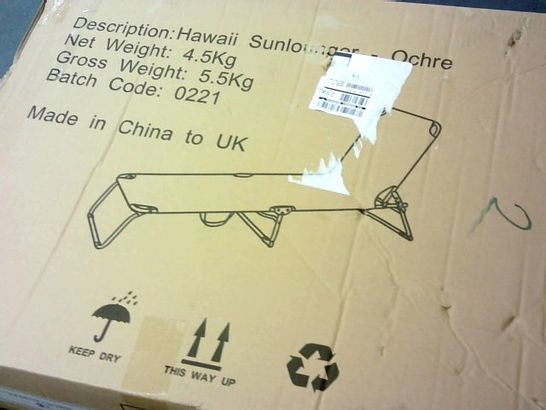 BOXED HAWAII SUNLOUNGER OCHRE RRP £37.99