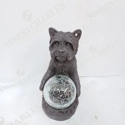 INNOVATORS DOG WITH ORB GARDEN DECORATION