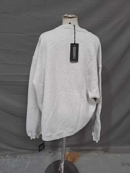 REPRESENT HEAVYWEIGHT INITIAL SWEATER IN ICE GREY MARL SIZE L