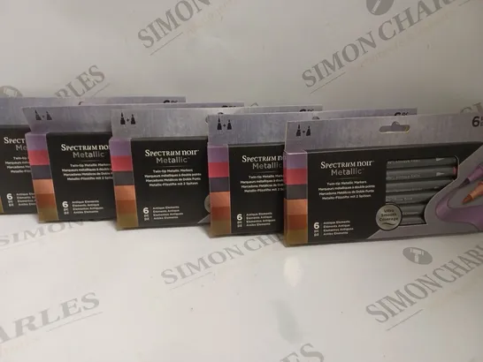 5 X BOXED SPECTRUM NOIR - METALLIC MARKERS (6PK)