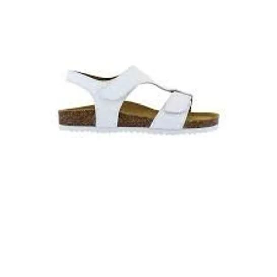 BOXED PAIR OF ADESSO FOOTBED SANDALS IN WHITE SIZE 4