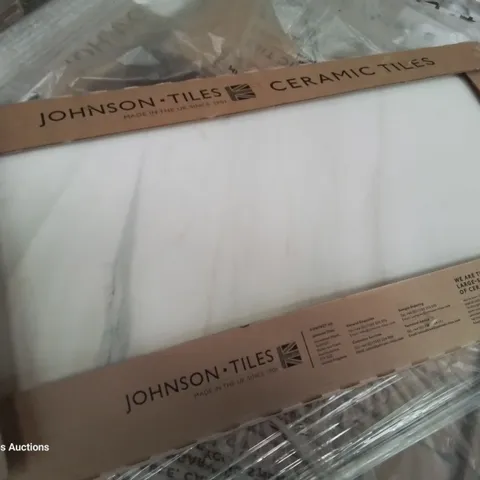 PALLET OF 40 × 5 BRAND NEW JOHNSONS MARBLE SATIN WHITE TILES EACH 597 × 297 × 10mm