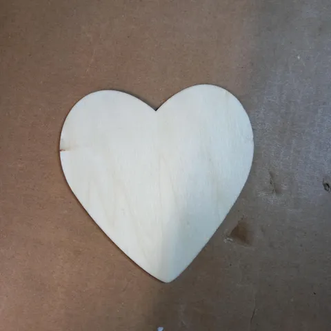 BOX OF APPROXIMATELY 150 DECORATIVE WOODEN HEARTS  