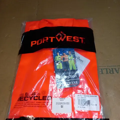 PORTWEST HI-VIS POLYCOTTON JACKET SIZE XL