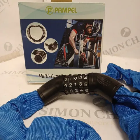 PAMPEL MULTI FUNCTION BIKE LOCK BLUE