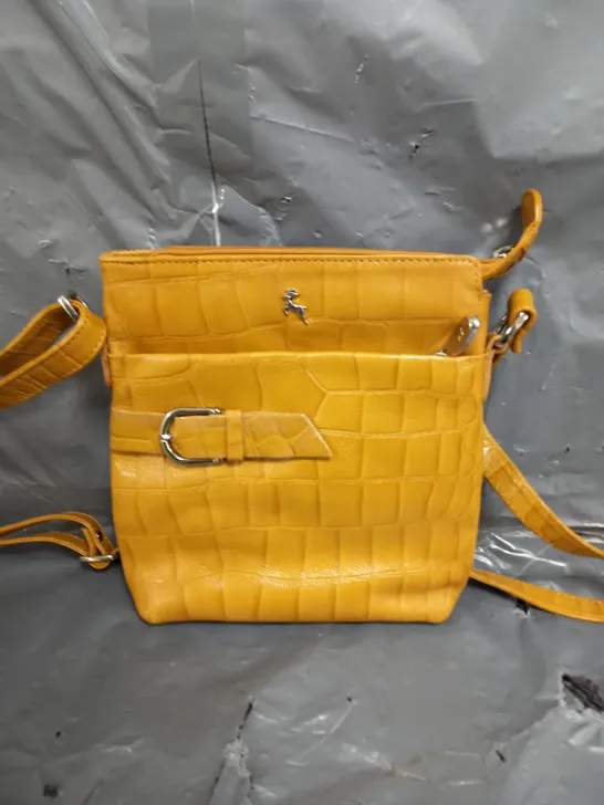 ASHWOOD LEATHER CROSSBODY BAG IN YELLOW