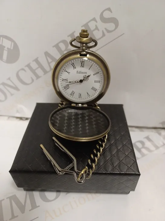 BOXED EDISON POCKET WATCH