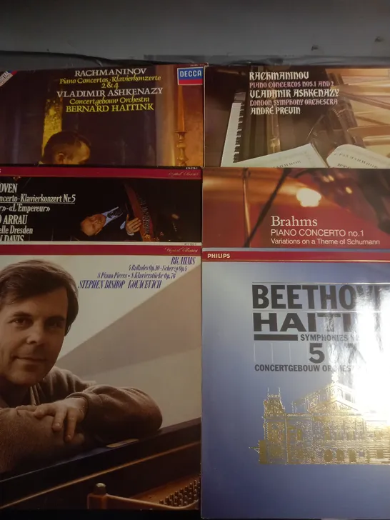 LOT OF 14 ASSORTED CLASSICAL VINYL RECORDS TO INCLUDE BEETHOVEN PIANO CONCERTO, RACHMANINOV, AND PROKOFIEV CLASSICAL SYMPHONY