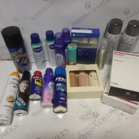 BOX OF  ASSORTED HEALTH AND BEAUTY PRODUCTS - INCLUDING SENSTILAR,PURE SERENITY SHOWER MOUSSES