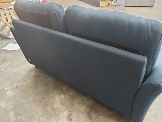 DESIGNER TWO SEATER SOFA BLUE FABRIC 