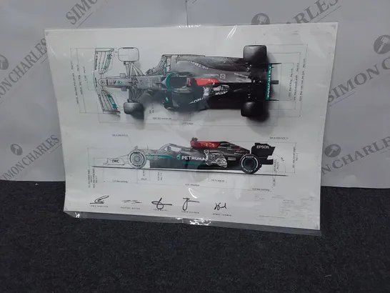 SIGNED MERCEDES F1 LIVERY SCHEMATIC 