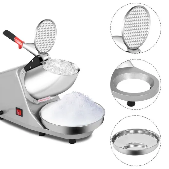 BOXED ICE CRUSHER ELECTRIC ICE SHAVER MACHINE STAINLESS STEEL SNOW CONE MAKER 200W