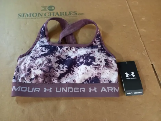 UNDER ARMOUR CROSSBACK BRA IN ASH PLUM - 10(S)