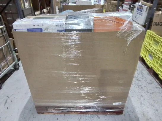 PALLET CONTAINING A LARGE QUANTITY OF ASSORTED TECH ITEMS TO INCLUDE HP 2710E PRINTER, UNIVERSAL TV MOUNT AND TAPO WI-FI CAMERA