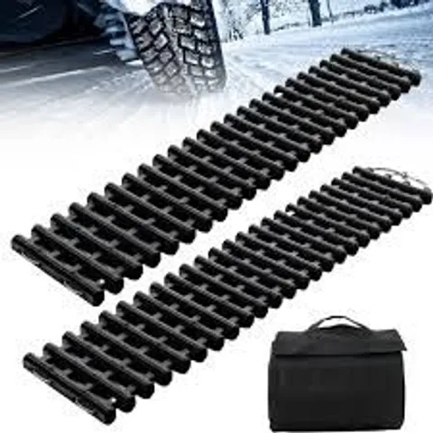 BOXED COSTWAY 2 PACK TIRE TRACTION MATS COILABLE TPR RECOVERY TRACK PAD EMERGENCY TRACTION AID 60cm LONG